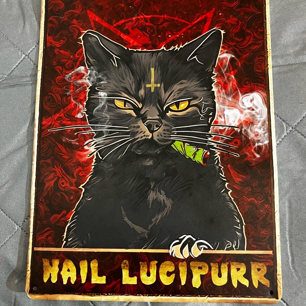 Hail Lucipurr Cat Art Print